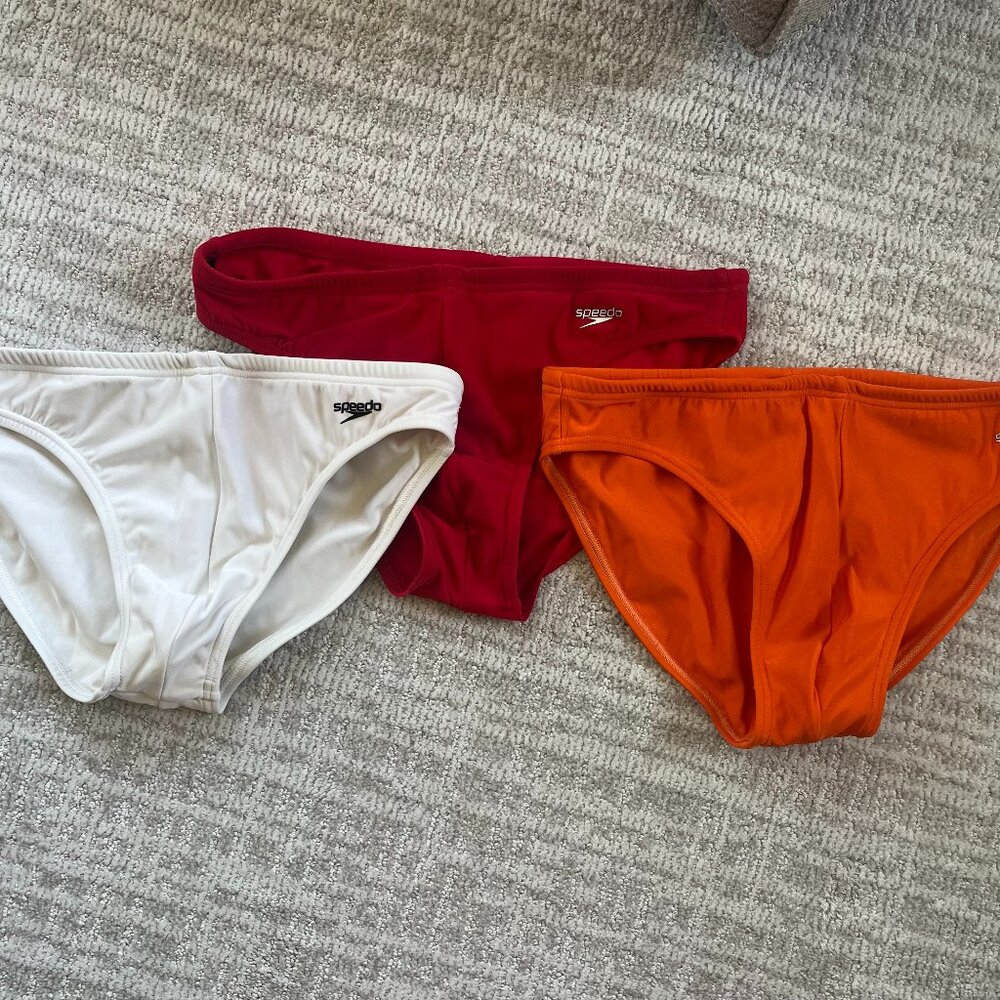 Speedo Racing Swim Briefs- Qty 3-  Size 34